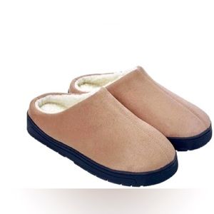 Tan Unisex Non-Slip Comfort-Lined Slippers